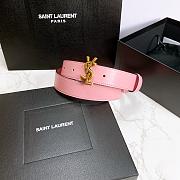 YSL Calfskin Soft Waist Buckle Classic Pink – 30mm - 3