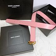 YSL Calfskin Soft Waist Buckle Classic Pink – 30mm - 2