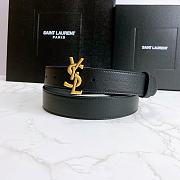 YSL Calfskin Soft Waist Gold Buckle Classic Black – 30mm - 1