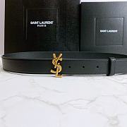 YSL Calfskin Soft Waist Gold Buckle Classic Black – 30mm - 6