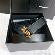 YSL Calfskin Soft Waist Gold Buckle Classic Black – 30mm - 5