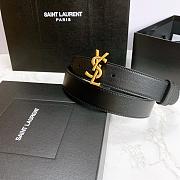 YSL Calfskin Soft Waist Gold Buckle Classic Black – 30mm - 4