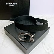 YSL Letter Buckle Silver Black – 30mm - 3