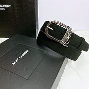 YSL Letter Buckle Silver Black – 30mm - 2