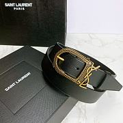 YSL Letter Buckle Gold Black – 30mm - 5