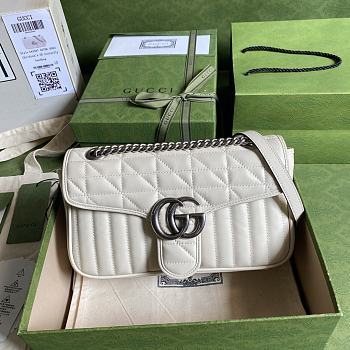 Gucci GG Marmont Bag Full White – 443497 – 26x15x7cm
