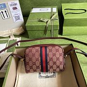 Gucci Ophidia Burgundy Canvas – 17.5x17x5.5cm - 3