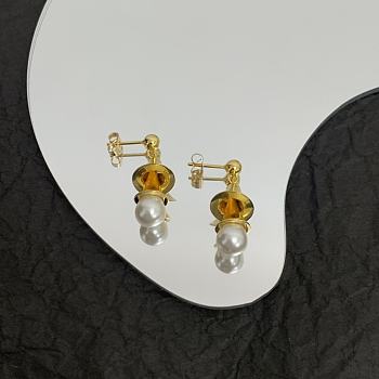 Bottega Veneta Stud Earrings With Pearl Gold 