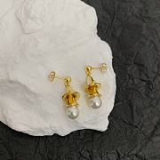 Bottega Veneta Stud Earrings With Pearl Gold  - 4