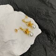 Bottega Veneta Stud Earrings With Pearl Gold  - 3