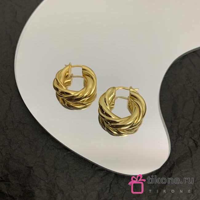 Celine Hoops In Brass Gold Earrings - 1