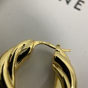 Celine Hoops In Brass Gold Earrings - 6