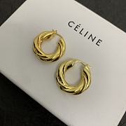 Celine Hoops In Brass Gold Earrings - 4