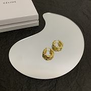 Celine Hoops In Brass Gold Earrings - 3