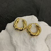 Celine Hoops In Brass Gold Earrings - 2