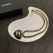 Chanel Black Heart Gold Chain Necklace - 3