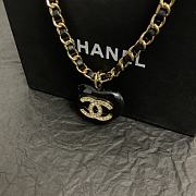 Chanel Black Heart Gold Chain Necklace - 2