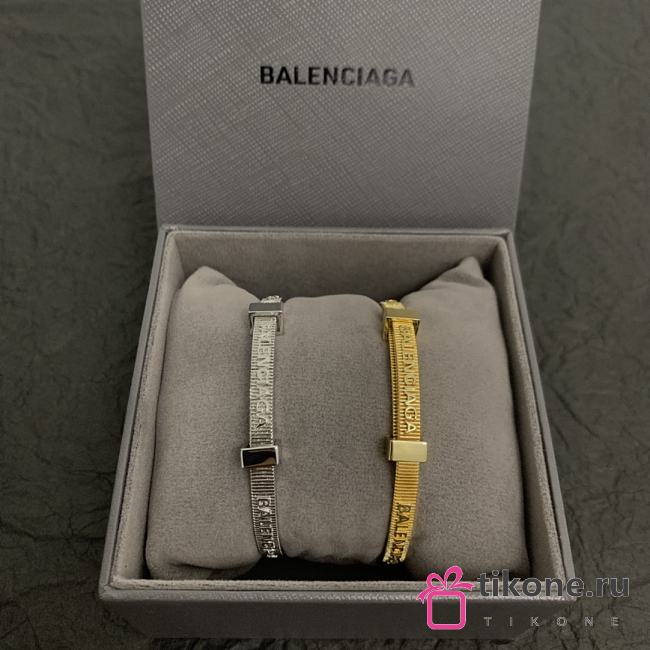 Balenciaga Force Striped Bracelet In Gold/Silver - 1