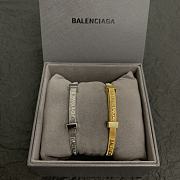 Balenciaga Force Striped Bracelet In Gold/Silver - 1