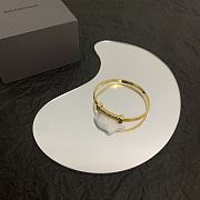 Balenciaga Force Striped Bracelet In Gold/Silver - 6