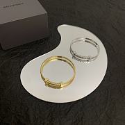 Balenciaga Force Striped Bracelet In Gold/Silver - 2