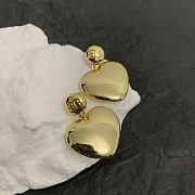 Balenciaga BB Engraved Gold Heart Earrings - 5