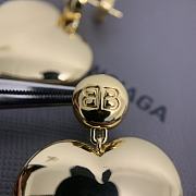 Balenciaga BB Engraved Gold Heart Earrings - 4