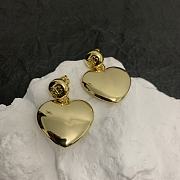 Balenciaga BB Engraved Gold Heart Earrings - 3