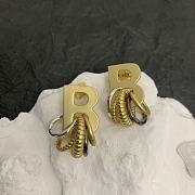 Balenciaga BB Circle Gold Earrings - 1