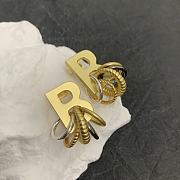 Balenciaga BB Circle Gold Earrings - 3