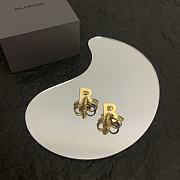 Balenciaga BB Circle Gold Earrings - 2