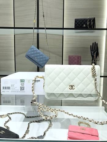 Chanel WOC 21K Caviar Leather White  –19cm