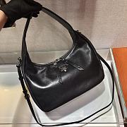 Prada Hobo All-leather Calfskin Shoulderbag/Handbag Black – 1BC132 – 26x21x9.5 cm - 2