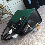 Prada Calf Leather Black/Green Handbag – 30x22 cm - 6