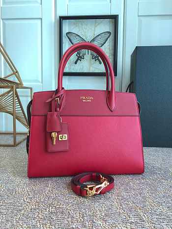 Prada Calf Leather Burgundy/Red Handbag – 30x22 cm