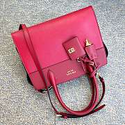 Prada Calf Leather Burgundy/Red Handbag – 30x22 cm - 6