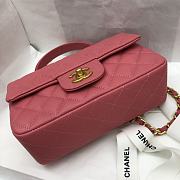 Chanel Classic Pink Caviar Top Handles - 20×14×7cm - 5