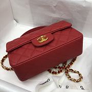 Chanel Classic Scarlet Caviar Top Handles - 20×14×7cm - 6