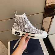 Dior High Top Sneakers White&Black Canvas - 4