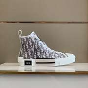 Dior High Top Sneakers White&Black Canvas - 5