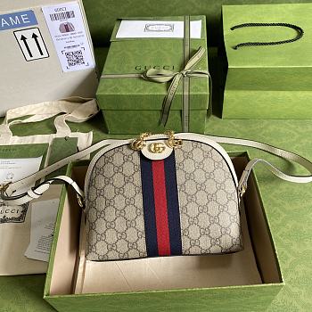 Gucci Ophidia Dome Bag Beige Ebony Mystic White - 23.5x19x8cm