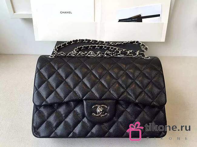 CHANEL FLAP BAG CAVIAR 30 CM  - 1