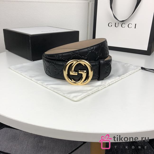 GUCCI GG GOLD BUCKLE BELT  - 1