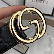 GUCCI GG GOLD BUCKLE BELT  - 2