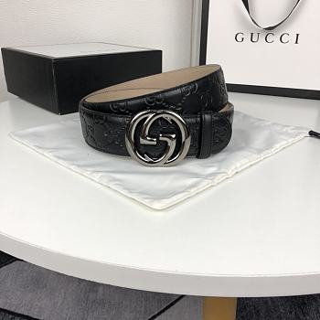 GUCCI GG SILVER BUCKLE BELT