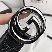 GUCCI GG SILVER BUCKLE BELT - 4