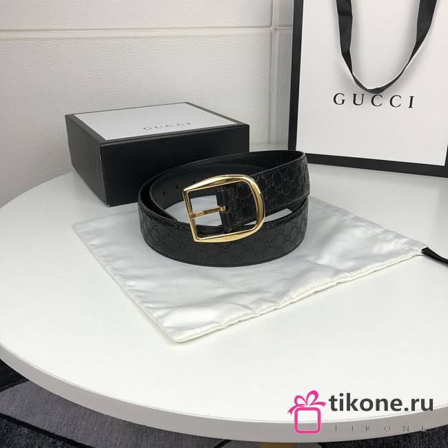 GUCCI GOLD BUCKLE BELT 449716 40mm  - 1