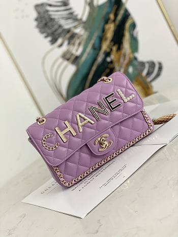 Chanel Flap Bag lambskin purple 9913 