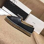 Chanel Loafers Black Leather Shoes - 6