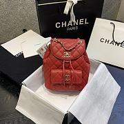 CHANEL BACKPACK GOLD HARDWARE RED AS1371 - 1